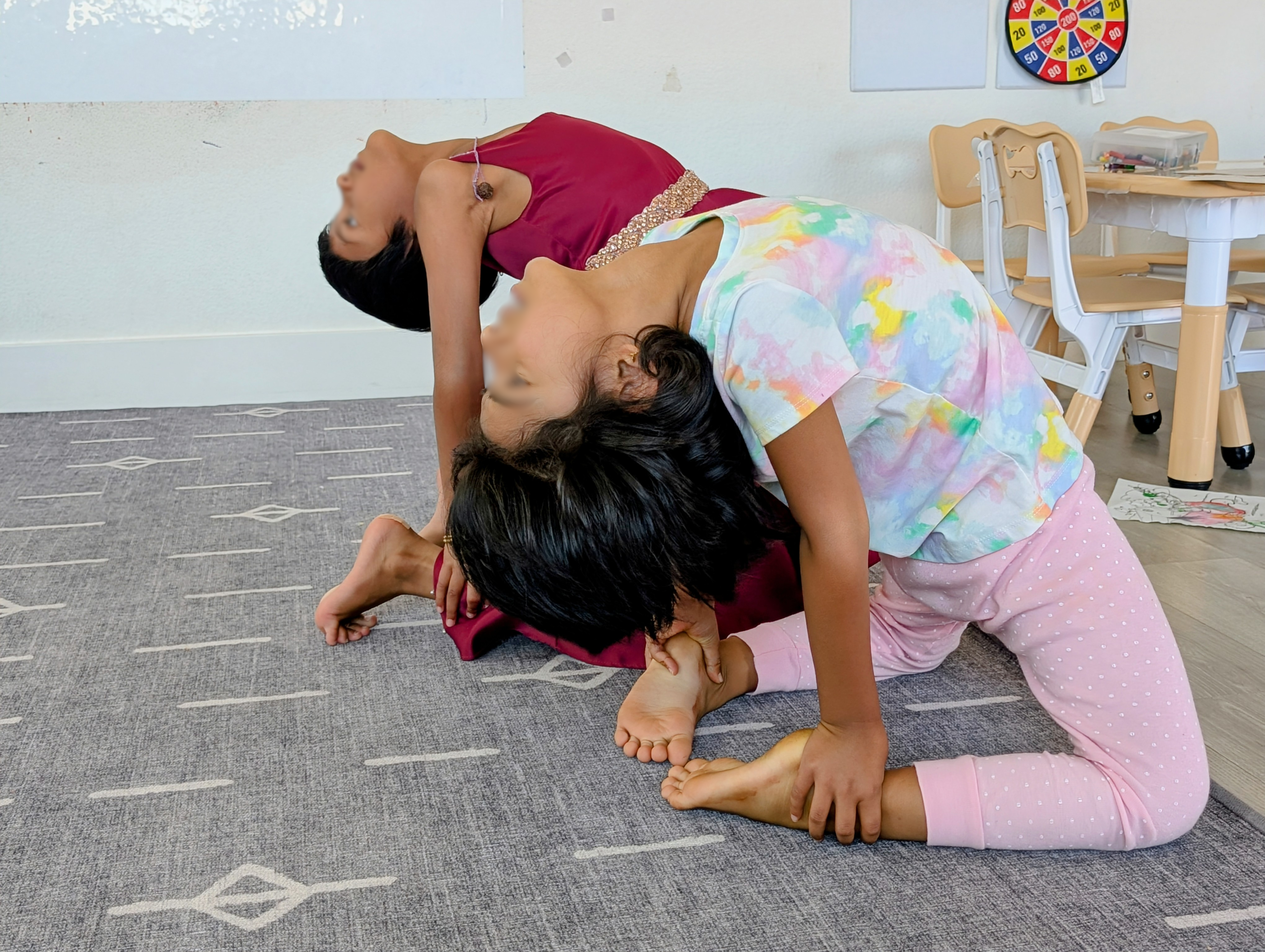 Children practicing yoga and mindfulness