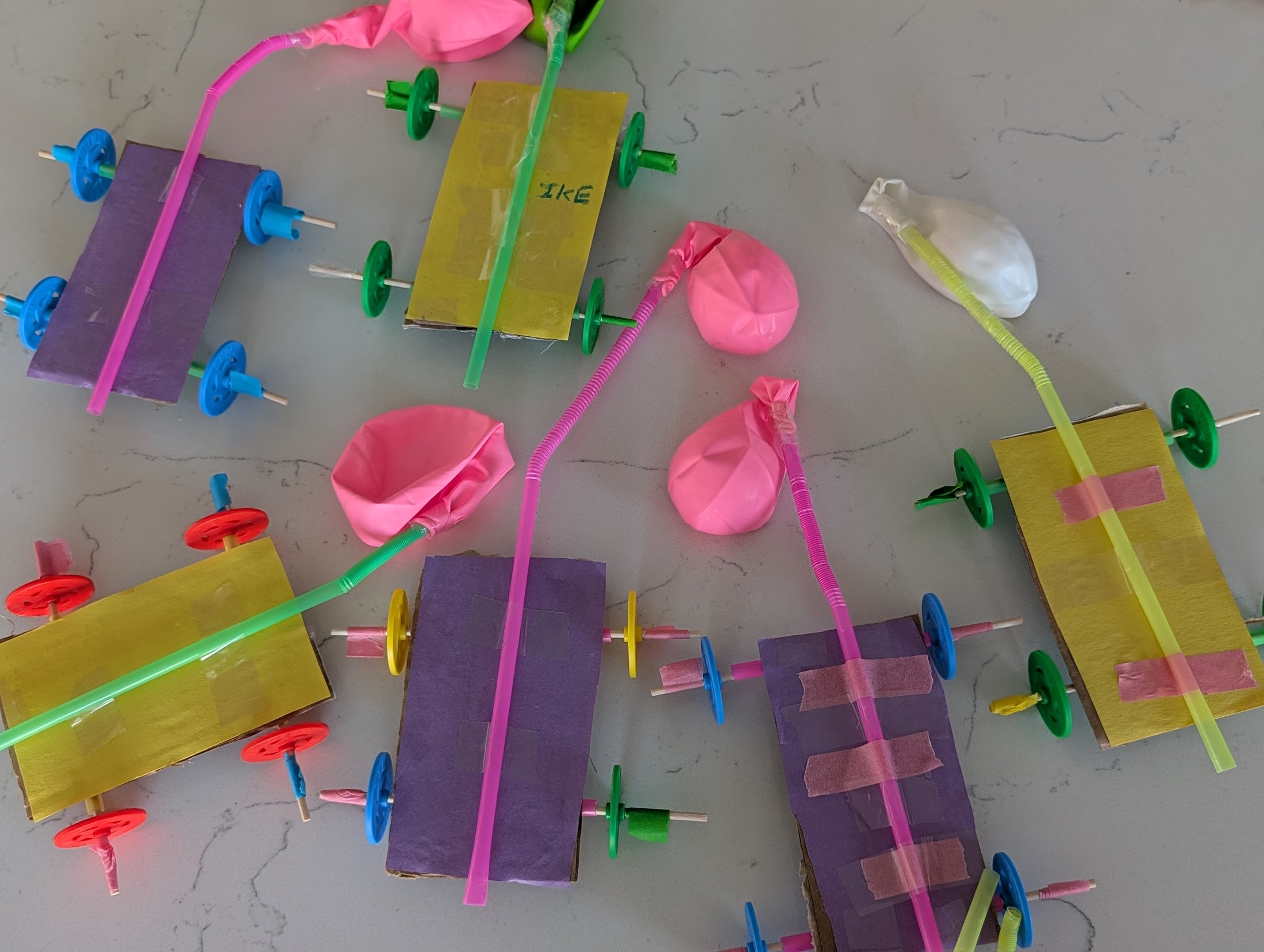 Balloon-powered car STEM projects